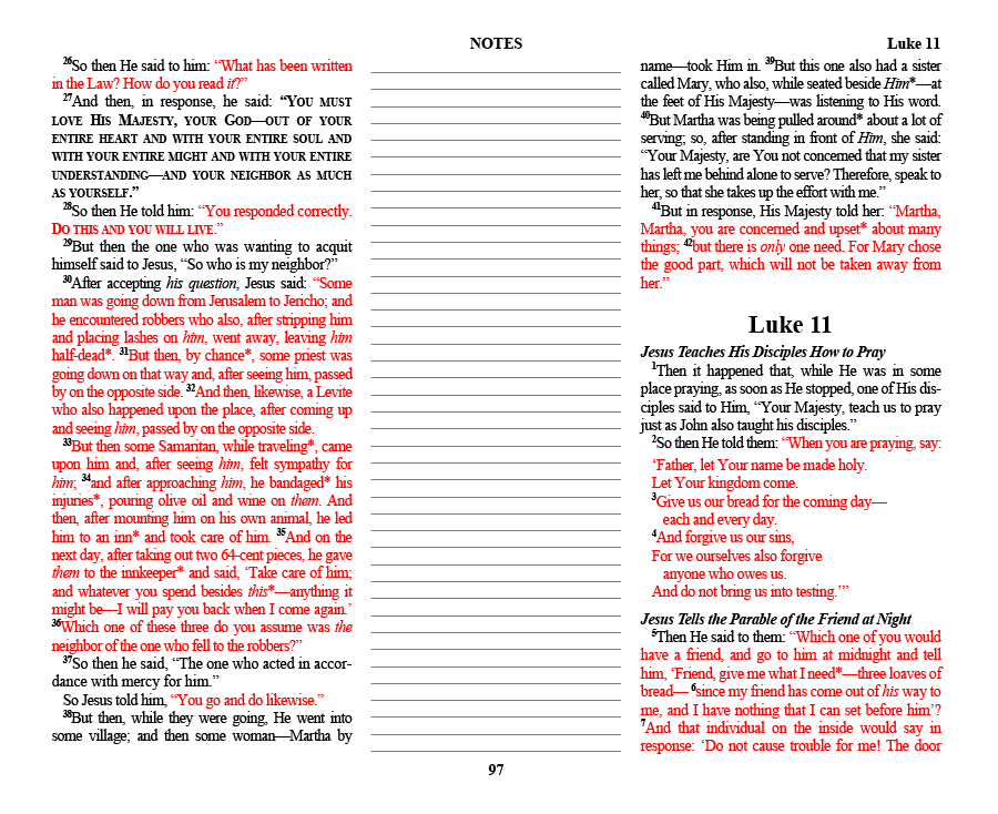 Harper's Standardized Study Bible, New Testament, Red Letter Edition - Text view