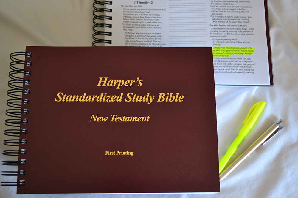 A spiral bond Harper’s Standardized Study Bible First Printing